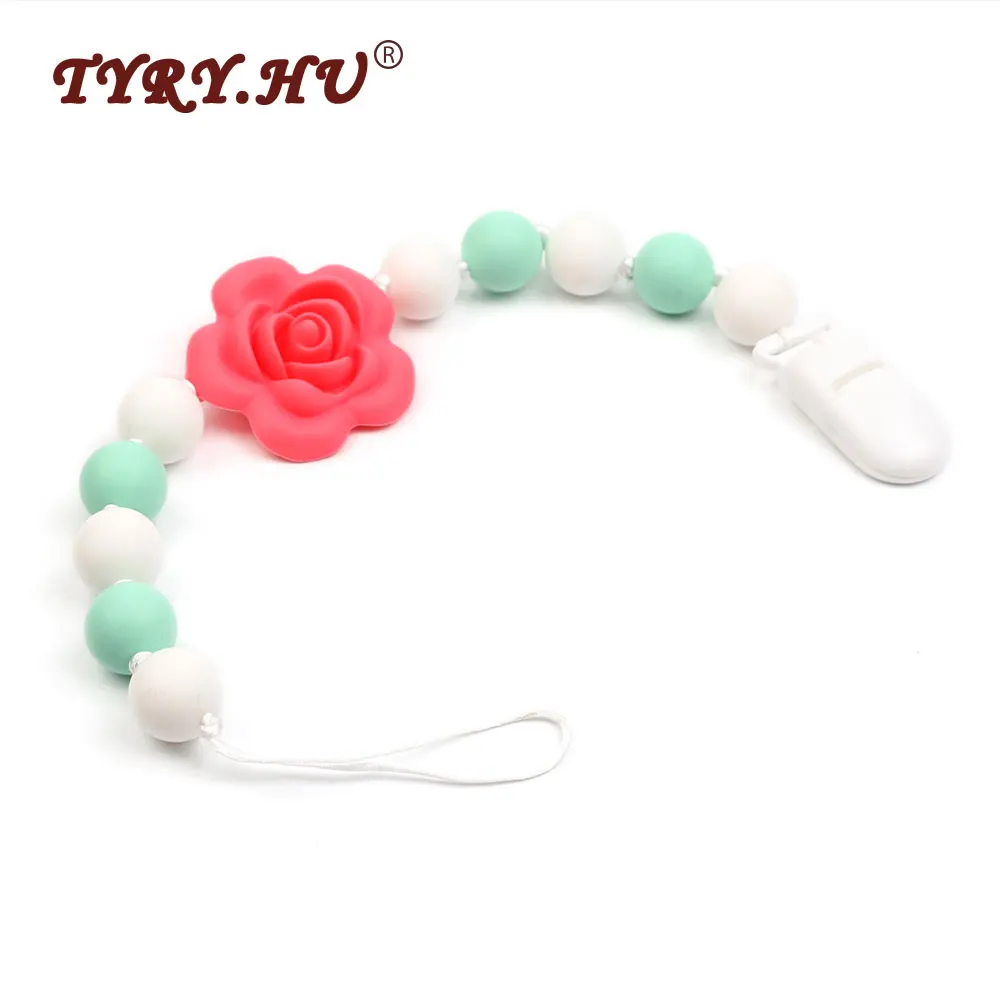 TYRY.HU Paicifier Chain Holder For Nipples baby chew toys Silicone teething pacifier clips Personalized Silicone Chain