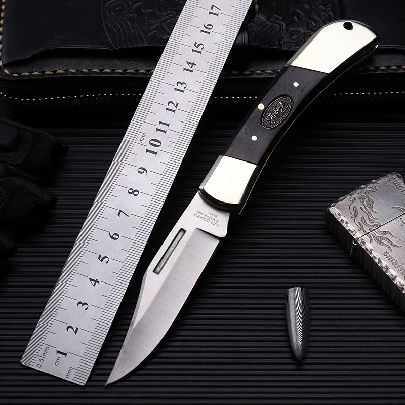 Outdoor folding knife self-defense wilderness survival with high hardness knife knife knife wild fruit knife in a straight line