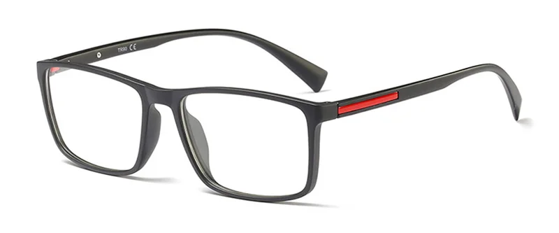 SHAUNA, анти-синий светильник TR90, ультра-светильник, очки по рецепту для мужчин, Прямоугольная оправа, линзы из смолы, оптические очки для близорукости - Цвет оправы: Matte Black