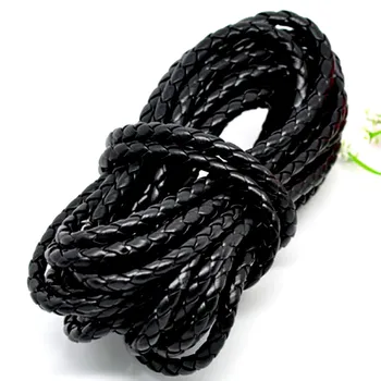 

10M Black Braiding Leatheroid Plait Cord Rope Jewelry Craft 5mm
