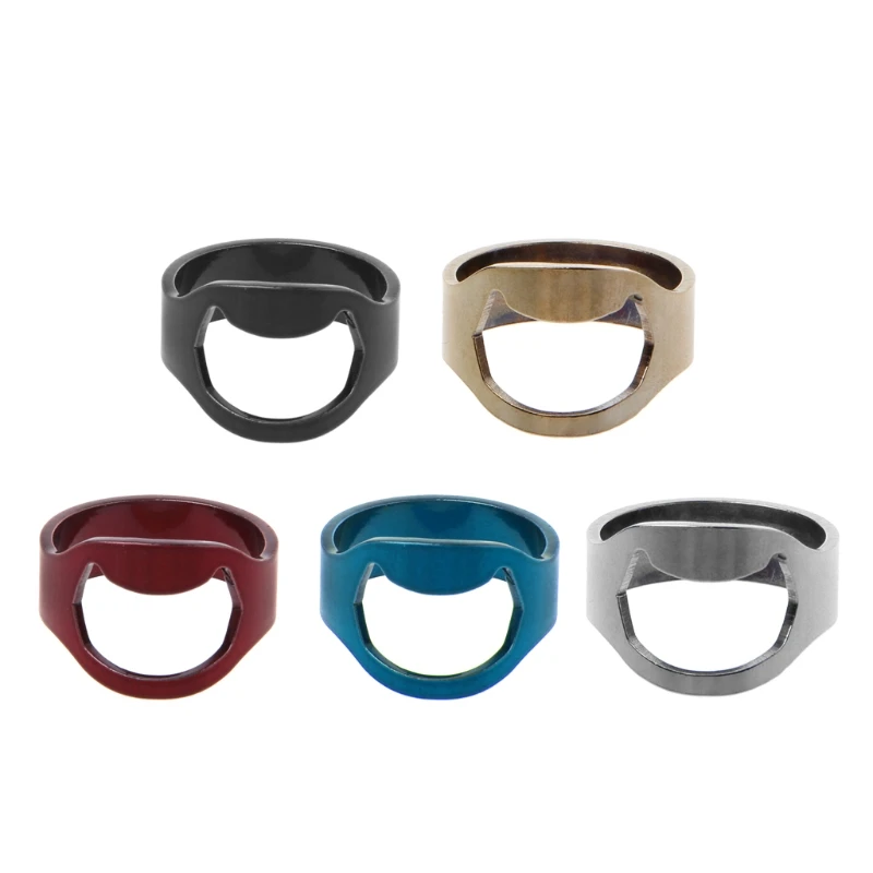 

1PC Practical Beer Bottle Opener Silver Stainless Steel Metal Finger Thumb Ring Finger ring