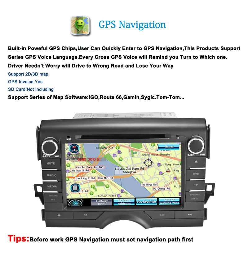 Perfect 8" in-dash Car DVD player with GPS(optional),audio Radio stereo,USB/SD,AUX,Bluetooth/TV,car multimedia headunit for Toyota Reiz 20