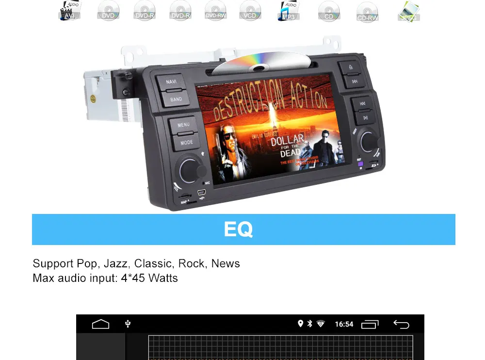 Best Xonrich 1 Din auto radio Android 9.0 Car DVD Player For BMW E46 M3 318/320/325/330/335 Rover 75 1998-2006 GPS Navigation OBD2 7