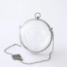 Для женщин круглая сумочка прозрачная сумка акриловые круглые цепи сумки через плечо сумки сезон: весна–лето сумки кошелек сумочки для телефона, ключей сумка-мессенджер