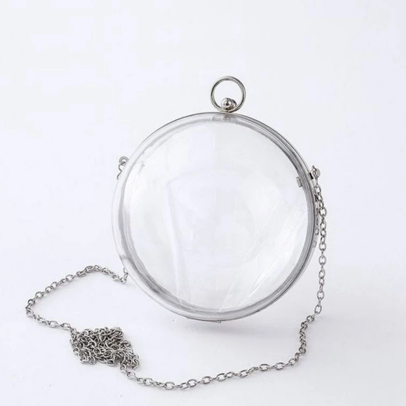 

Women Circle Handbag Transparent Bag Acrylic Round Chain Crossbody Bags Spring Summer Totes Money Purse Phone Key Bags Messenger