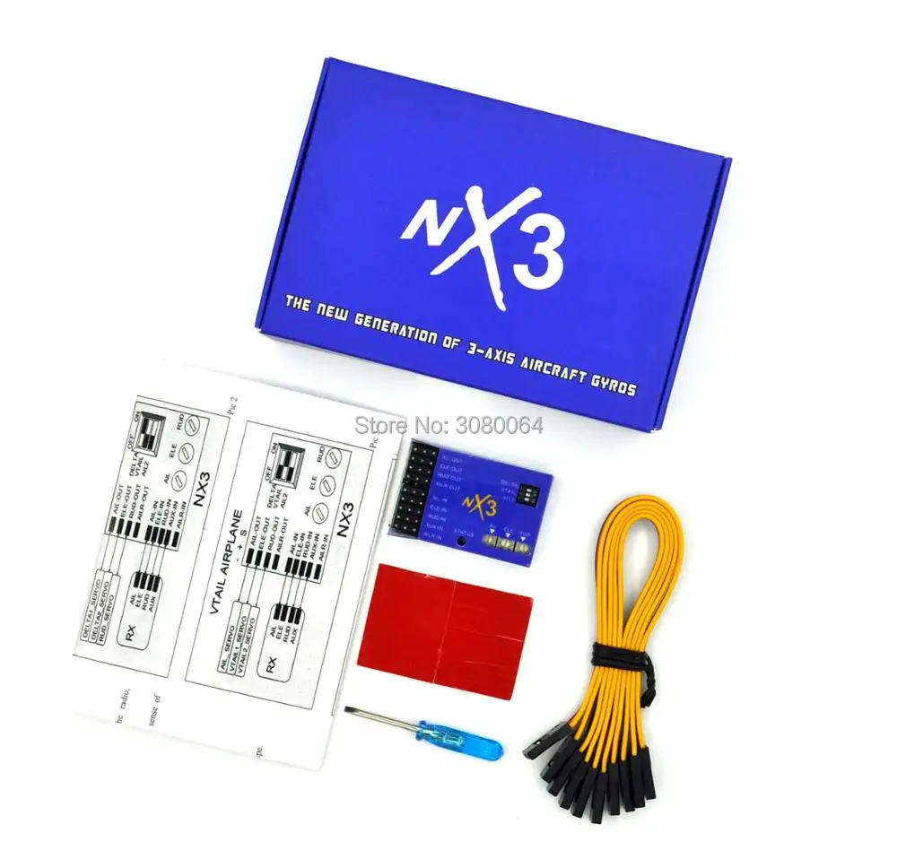

NX3 3D Flight Controller 3 axis Gyroscope Balancer Support Analog Digital Servo for Fixed Wing Aircraft