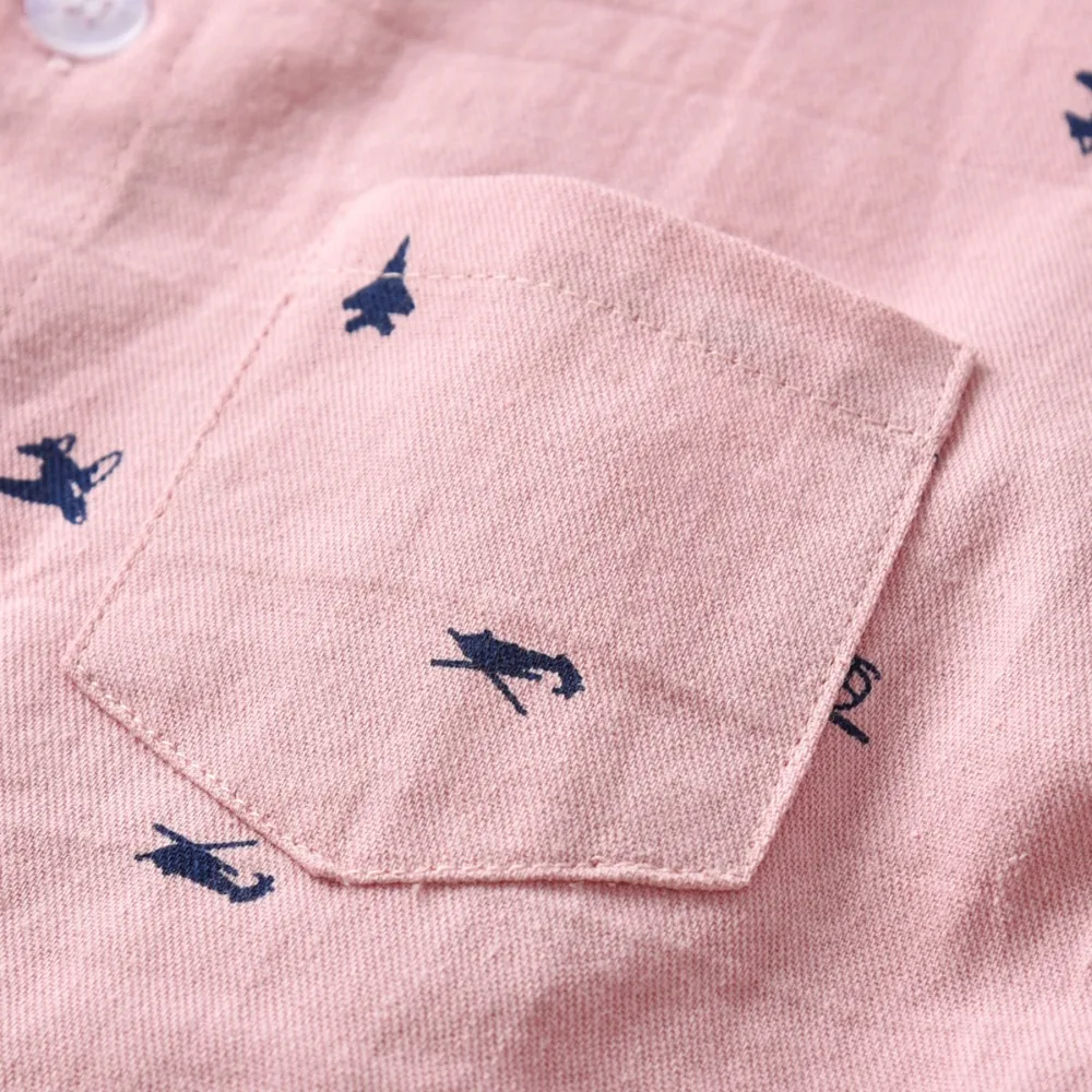 Pink Newboarn Boy Kids Fashion Shirt Spring Outfit Casual Baby Boys Clothes Tie Shirt Chothes for 6-24 Months Baby  3