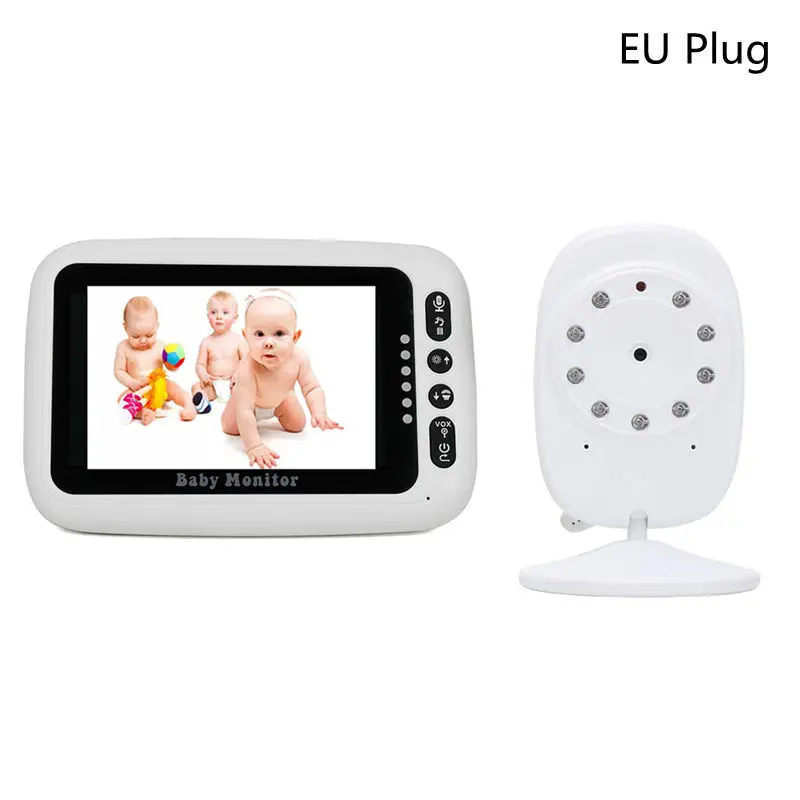 EU Plug Shujin 4,3 дюймов беспроводной видео детский монитор высокой цифровой контроль сна 2Way Talk ночного видения датчик температуры - Цвет: EU Plug
