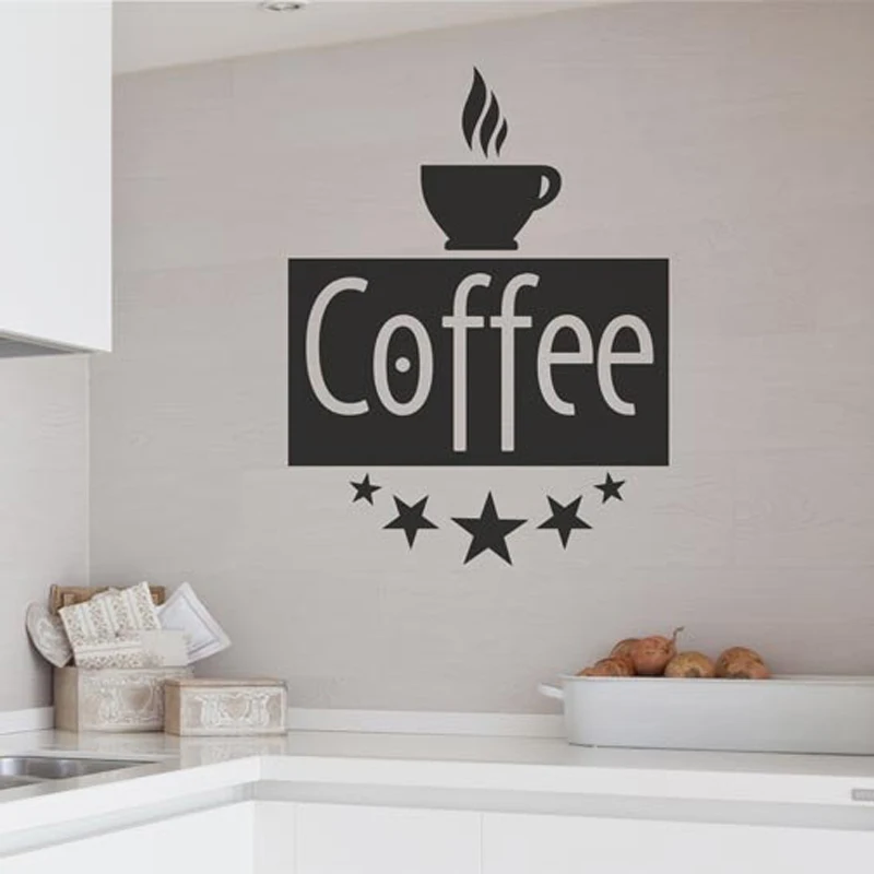 Coffee Vintage Lettering Wall Decal Decorative Brand New ...