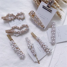 Жемчужная заколка с бантом, заколка-заколка в Корейском стиле, заколка-заколка с жемчугом, заколка для волос, заколка для волос