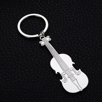 

10PCS Creative Personality Guitar Keychain Porte clef Musical Instruments Key Chain Ring Holder Car Keyring Jewelry Gift J049