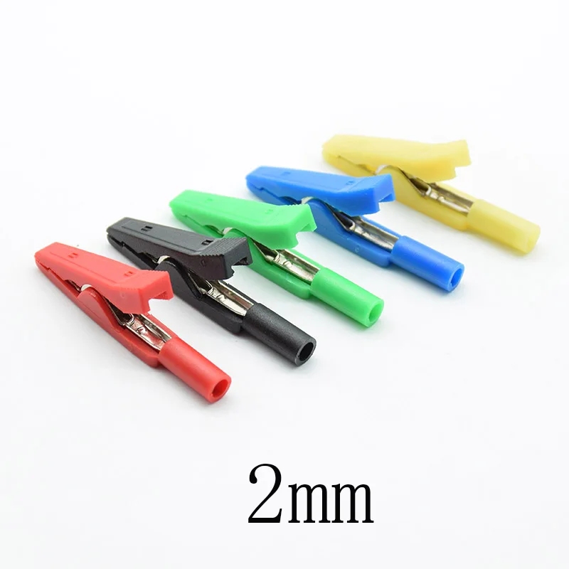 2mm Brass 5 Colors Insulated Mini Test Alligator Clip 2mm female Banana Jack alligator clips,test clip,test hooks clips