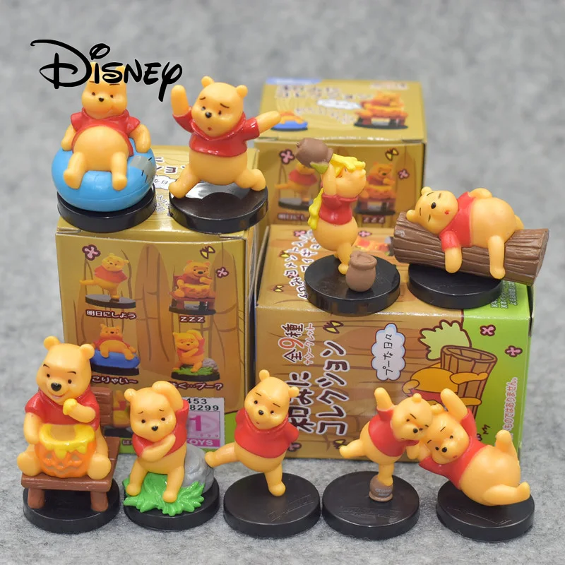 Disney 9 шт./компл. Винни Пух аниме украшение мультяшный пух Модель Кукла экшн