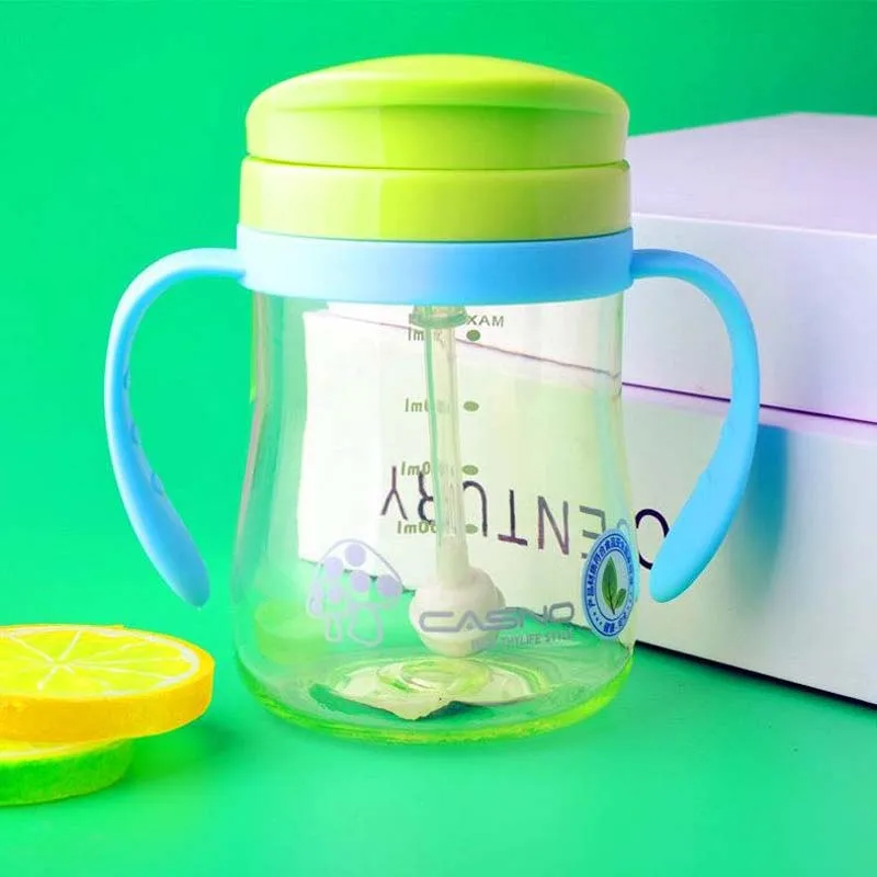 Силикагель для кормления детей малышей новорожденных чашки для питья бутылки для воды дети питьевой Сиппи чашка с соломинкой Copo Infantil поилка - Цвет: Blue Green