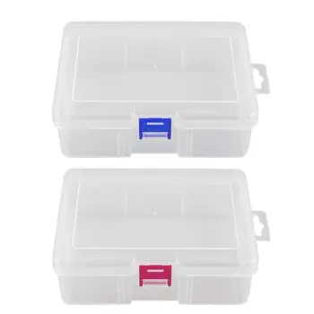 

1pc Plastic Rectangular Clear Pill Case Organizer Case Tools Jewelry Storage Box Random Color Storage Container Box