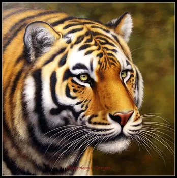 

Embroidery Counted Cross Stitch Kits Needlework - Crafts 14 ct DMC DIY Arts Handmade Decor - Portrait of Tiger