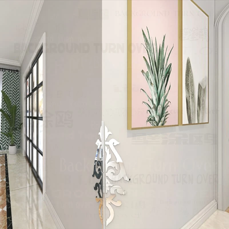 estilo europeo 3d superficie de espejo protectores para bordes y esquinas arte de pared de acero inoxidable y esquina plastica protector