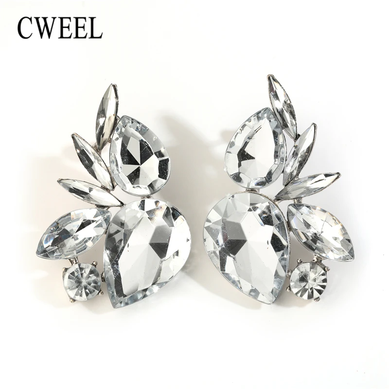 CWEEL Fashion Bohemia Drop Earring Geometric Imitation Crystal Brincos Earrings For Women Wedding Gift Party Earings