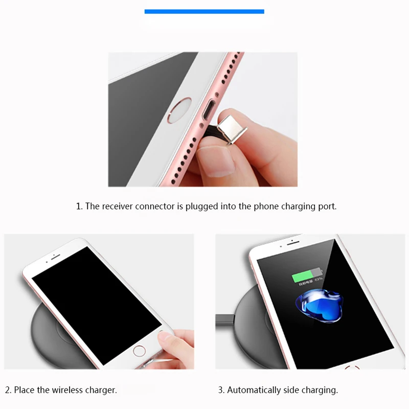 Qi Беспроводное зарядное устройство приемник для iPhone 5S 7 6 6S Plus Pad Android Micro type-C импортированный TI Чип Беспроводное зарядное устройство приемники