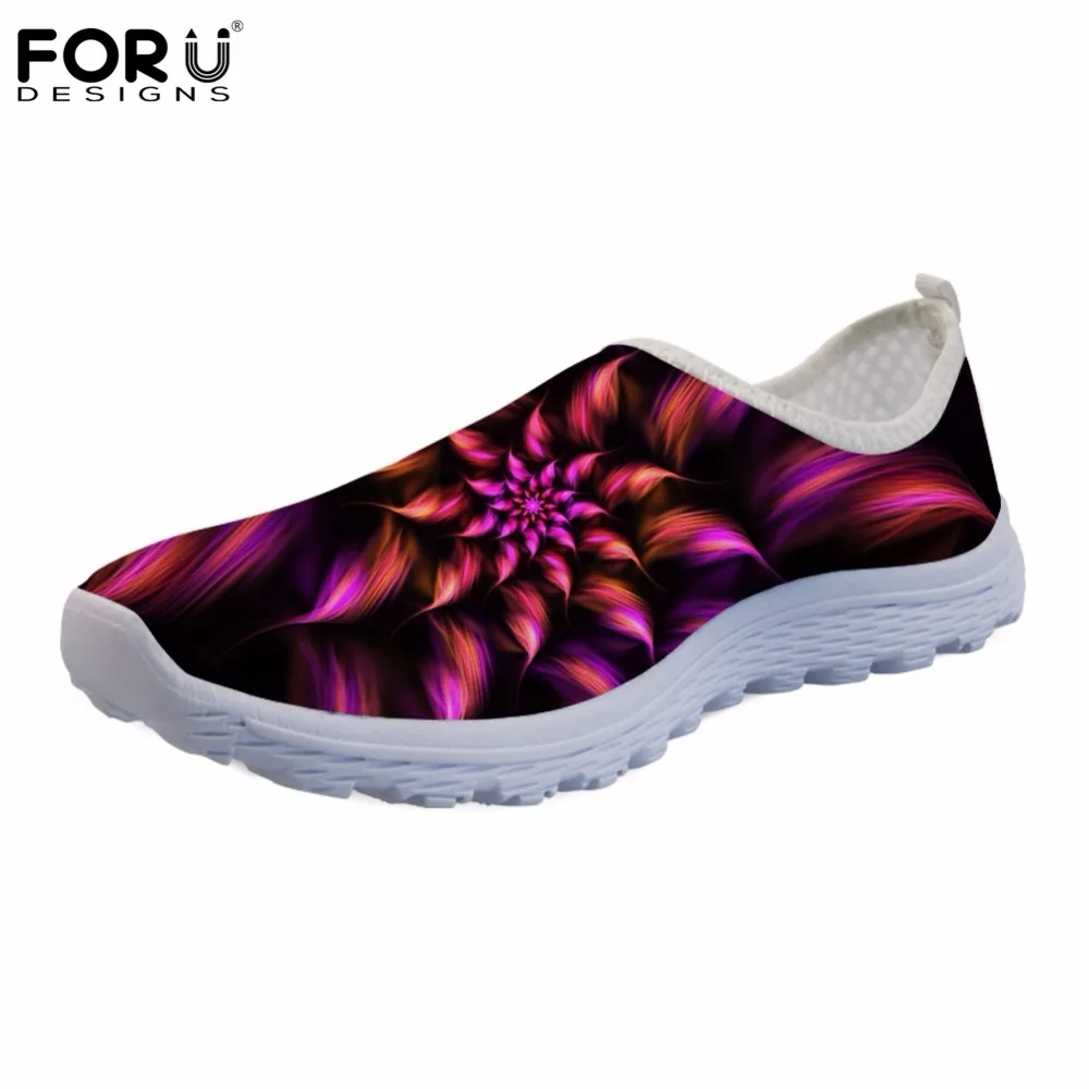 

FORUDESIGNS Floral Style Women Shoes Unique 3D Flower Print Flats Women's Casual Sneakers Shoes Woman Slip-on Comfortable Mujer