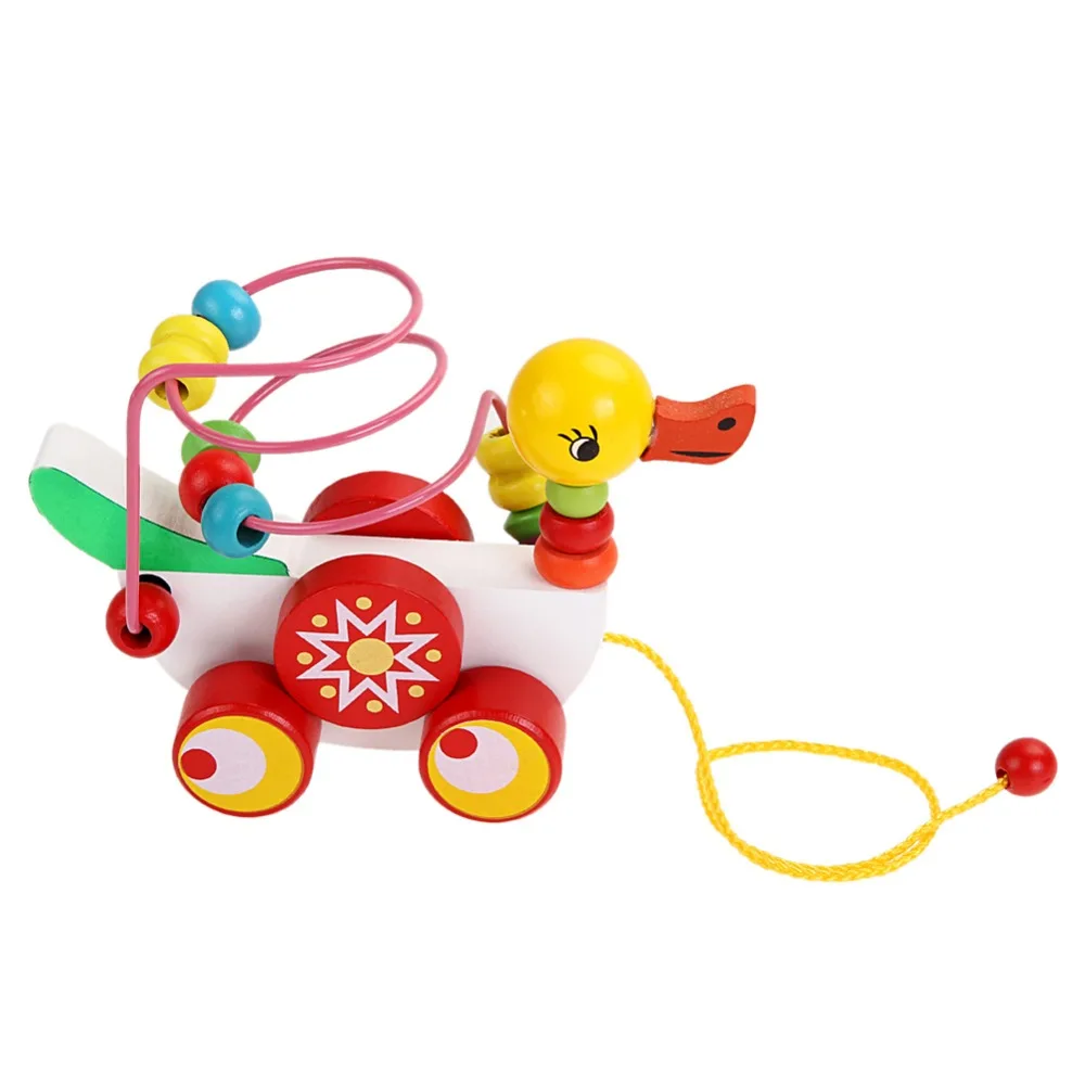 Wooden Toys for Children Kids Multicolour Creativity Duckling Trailer Around Beads Wood Toys Puzzle Baby Child Birthday Gift Wooden Toys for Children Kids Multicolour Creativity Duckling Trailer Around Beads Wood Toys Puzzle Baby Child Birthday Gift