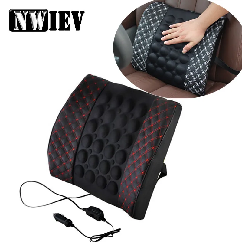 NWIEV Massage Lumbar Support Cushion Car Seat Pillow For Mercedes Benz