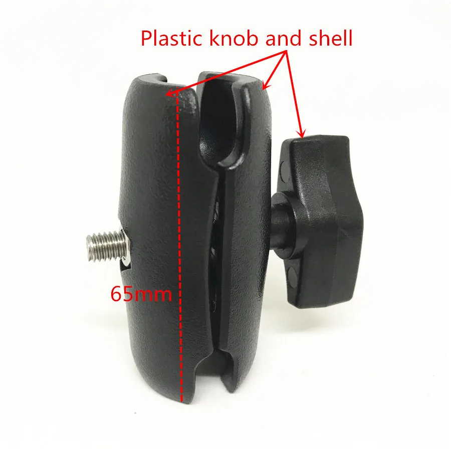 Plastic double socket arm 65mm length ball mount holder (2)