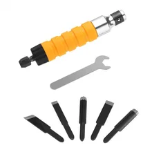 Для резьбы по дереву набор инструментов мебель инструмент для резьбы по дереву электрическое долото+ 5 резьбовых наконечников гаечный ключ