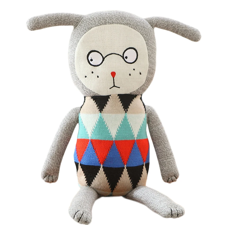 

INS HOT Lucky Boy Sunday Stuffed animals Hand Knitted Plush Dolls Crochet Soft Denmark Toys for Kids 70 cm Free Shipping