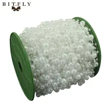 5 метров рыболовная леска, искусственная цепочка с жемчужными бусинами, гирлянда, цветы, украшение для свадебной вечеринки, поставка товаров бежевого/белого цвета, сделай сам