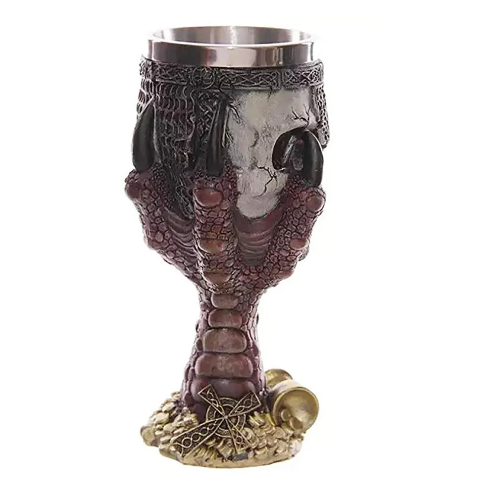 Череп Хэллоуин коготь дракона Кубок из металла жуткий скелет вина высокий бокал вечерние Verre виски Бокал Для Виски Бар полоскание