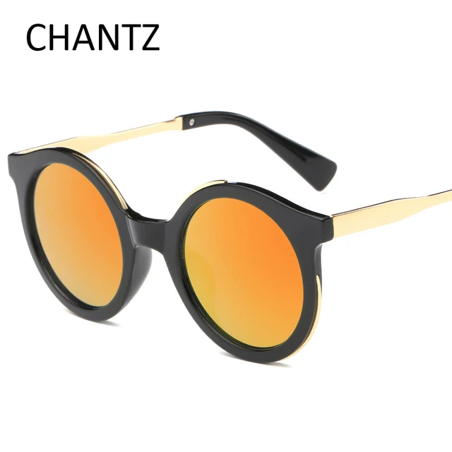 Korean Oversized Round Sunglasses Women Men Luxury Brand Driving Sun