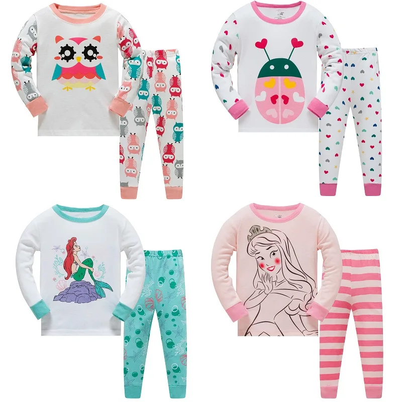 

Animal Baby Girls Pajamas Suits 3 4 5 6 7 8 years Children Clothes Sets Girl Clothes sets T-Shirts Pant Sleepwear 100% Cotton