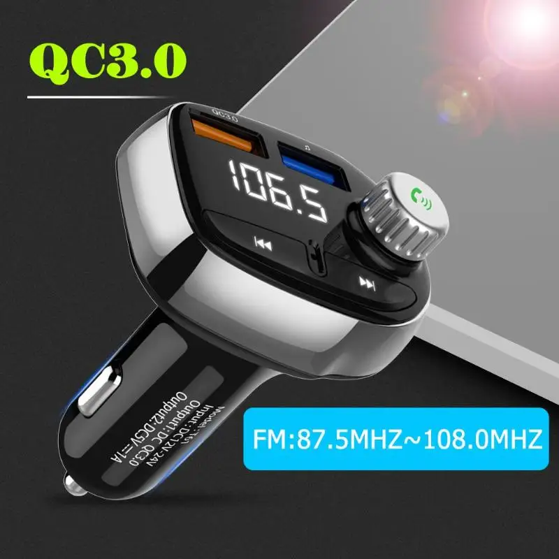 T61 Bluetooth Handsfree Car Kit fm-модулятор MP3 плеер 3A QC3.0 + 1A USB Зарядное устройство