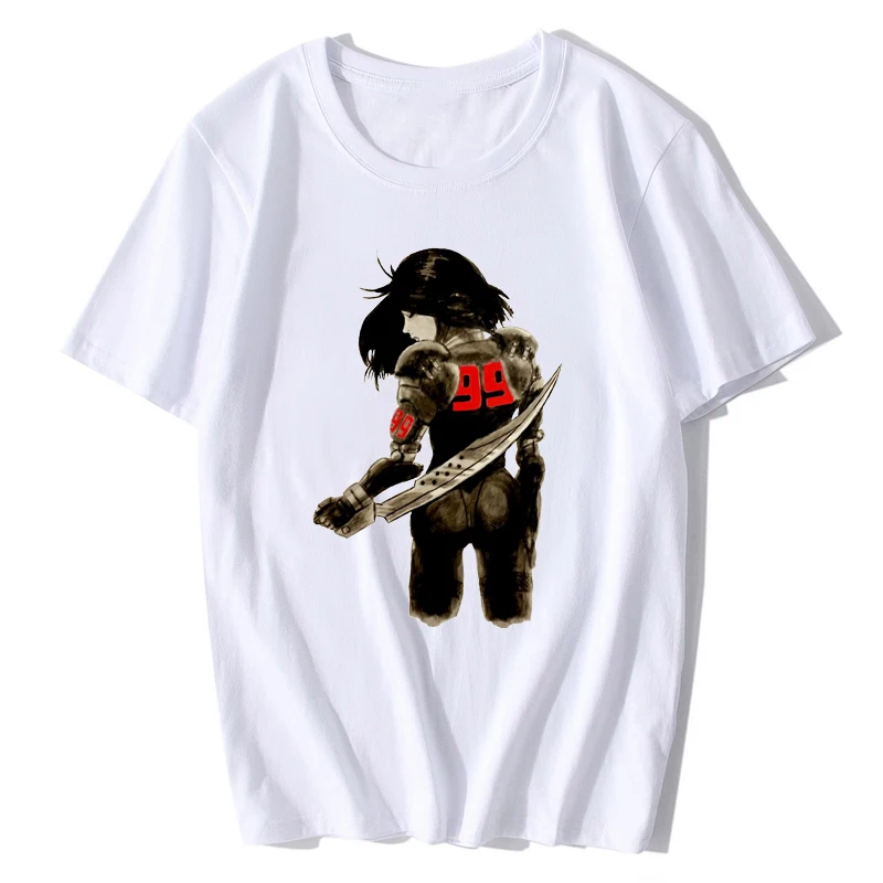

New Summer 100% cotton short sleeve Cartoons print Men t shirt cool funny Men T-shirt Casual O-Neck Hip hop Alita t shirt