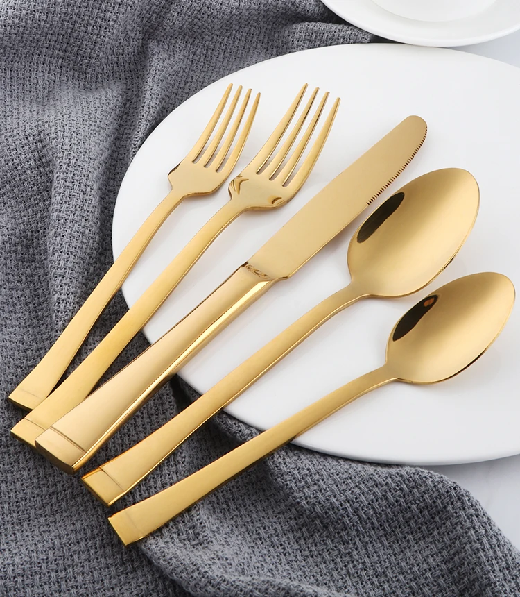 5 ピース高級ゴールド食器 18 8 ステンレス鋼ヨーロッパカトラリーセット銀器ナイフゴールデンスプーンフォークティースプーン食器 Cutlery Set Gold Flatwaresilverware Set Aliexpress