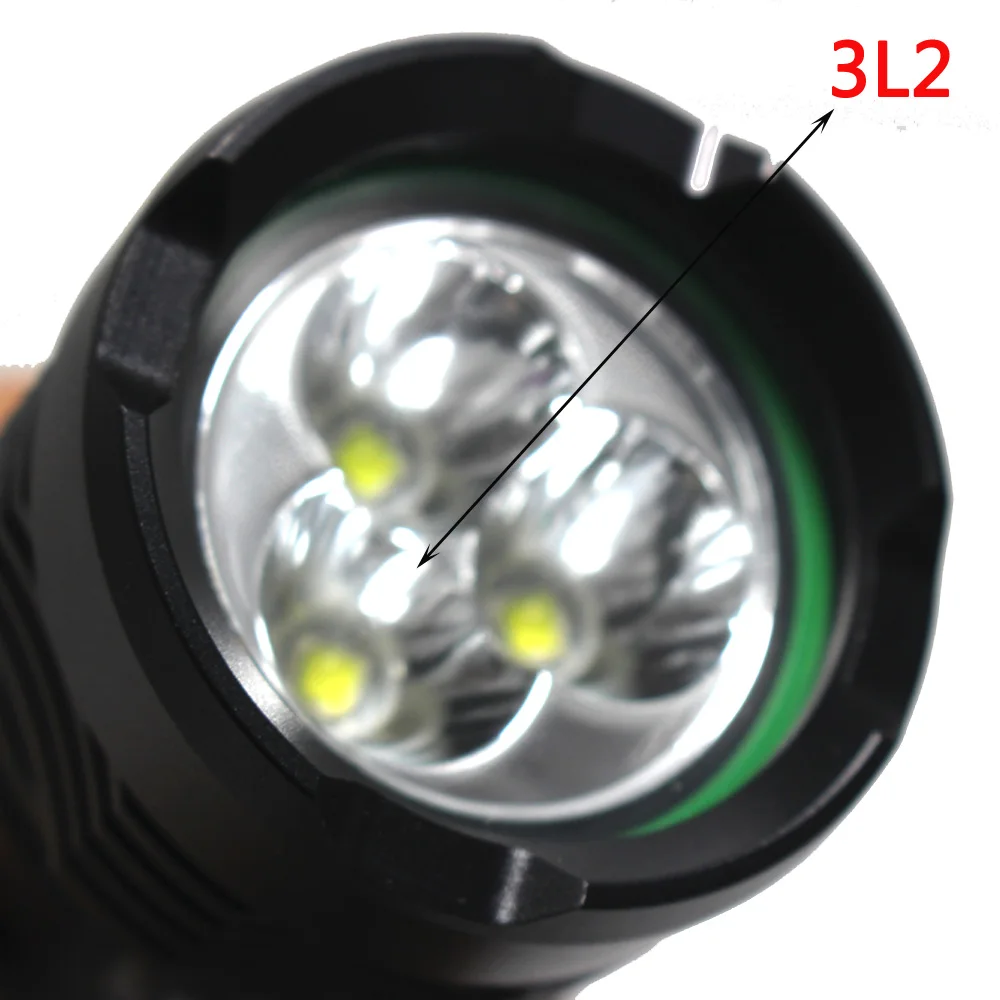  8000LM 3*XM-L2 LED Diving 80m Flashlight Waterproof Lantern Lamp Underwater Torch Light +2*26650 ba - 32880582129