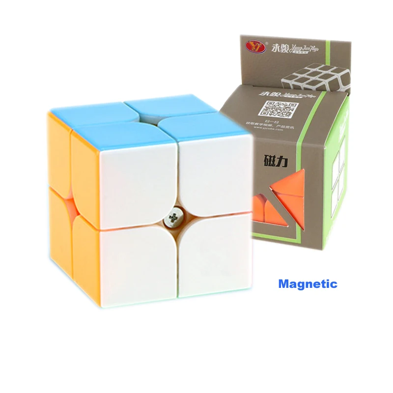 

YongJun cube 2X2x2 M Magnetic Magic Stickerless cubes 2 by 2 50mm speed pocket puzzle cubo professional educational kids toys