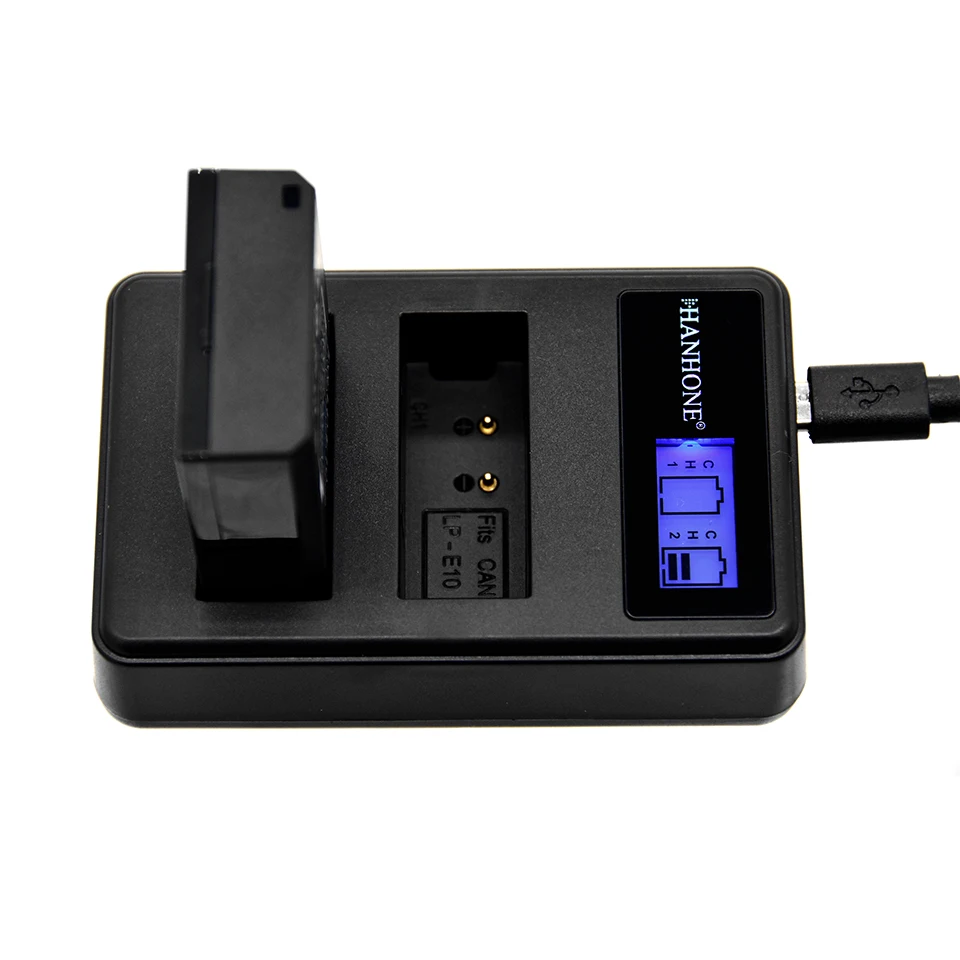 Аккумулятор для камеры LPE10 LP E10 2400 мАч 1 шт. + ЖК дисплей двойное зарядное