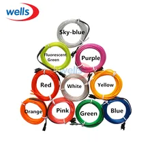 2 м/3 м/5 м Гибкий неоновый свет светящийся EL провод изолента кабельная лента светодиодный неоновый свет Обувь Одежда Автомобильная декоративная лента лампа 3В