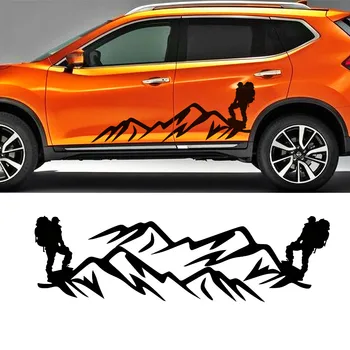 

Fit For NISSAN X-TRAIL Car Sticker Cool Extreme Sport Mountain Climbers On The Mountaintop Car Accessories Decals Custom