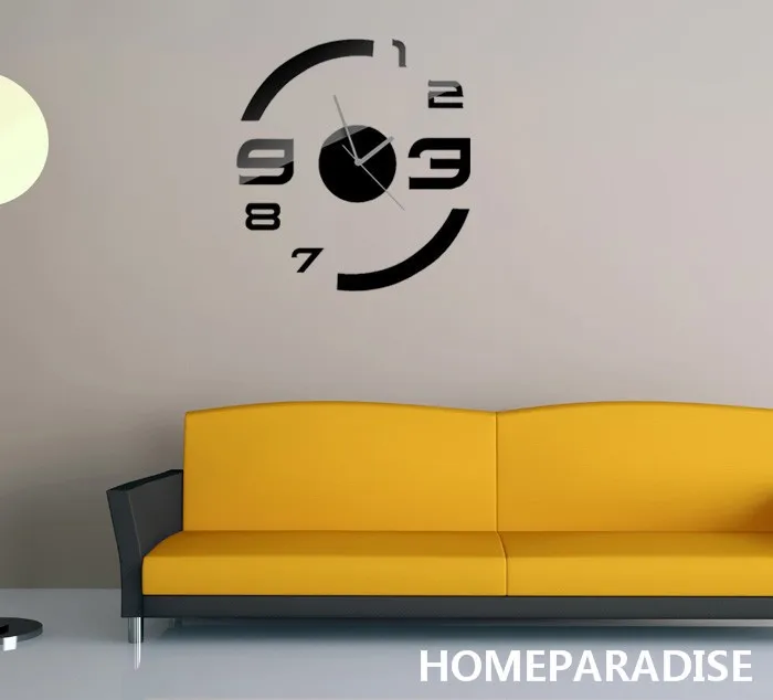 Креативный подарок! Цифры черные часы Современные Роскошные DIY 3D Хрустальные