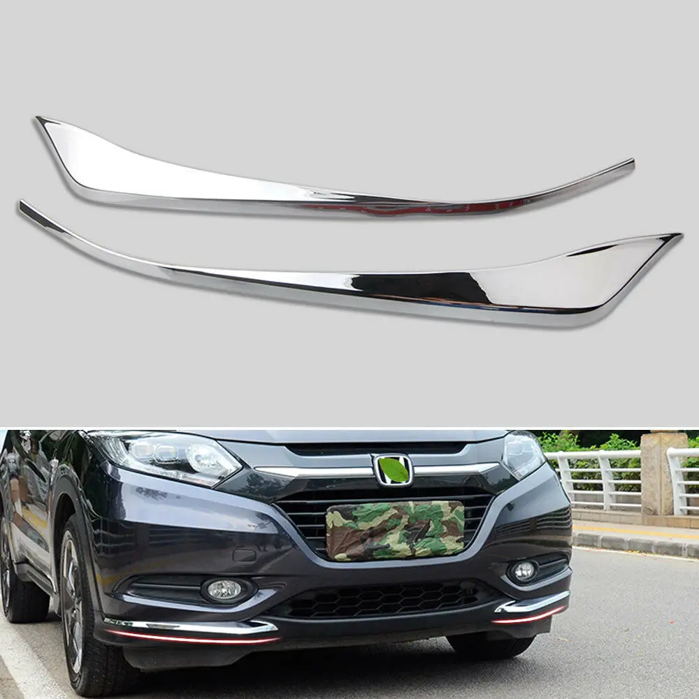 2pcs ABS Chrome Front Bumper Corner Cover Trim Garnish Protector