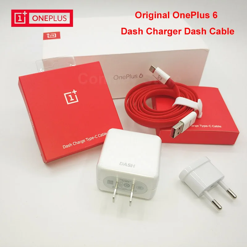 Original OnePlus 6 Dash Charger EU/US Plug Adapter 5V 4A ,1M/1.5M Dash