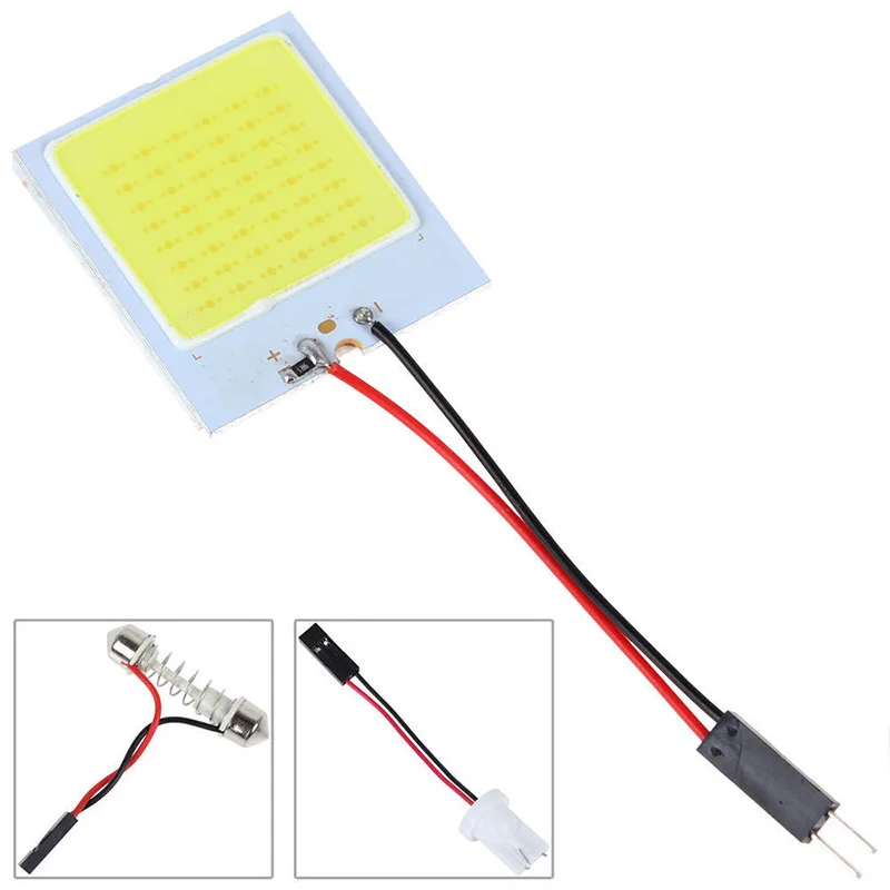10pcs/lots 12V 6W 48SMD COB LED Car Interior Dome Panel T10 Festoon Light Lamp Bulb
