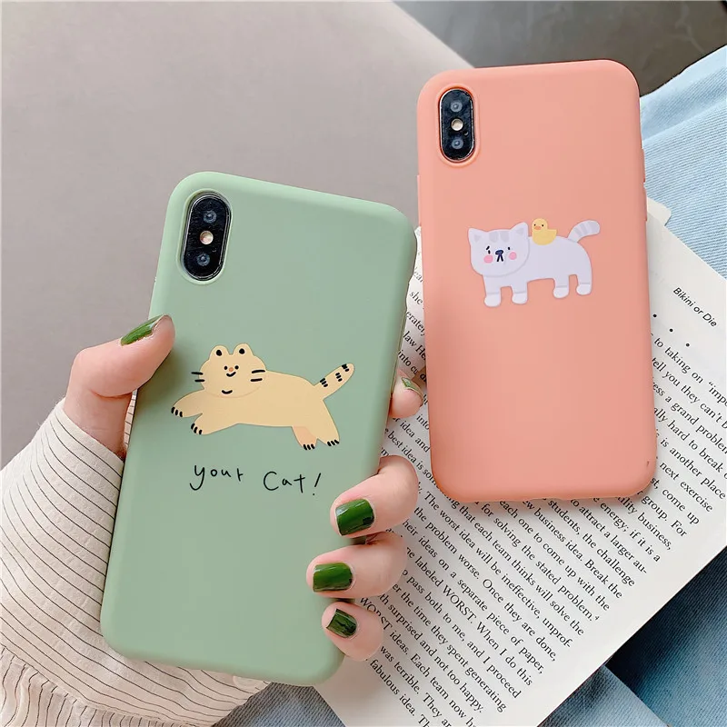 

Cartoon Puppy Cat Phone Case For iPhone 6 6S 7 8 Plus Case Silicone Coque Soft TPU Case For iPhone X XR XS MAX Back Cover Funda