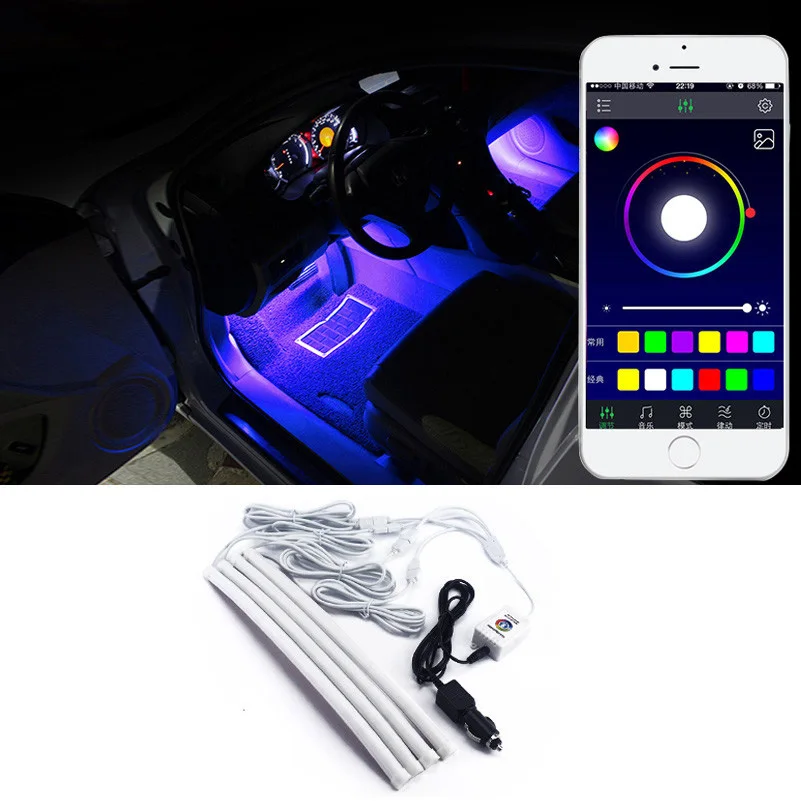 4 in 1 APP Control Car Led Interior Lights Decor For Kia Rio 3 K2 Ceed
