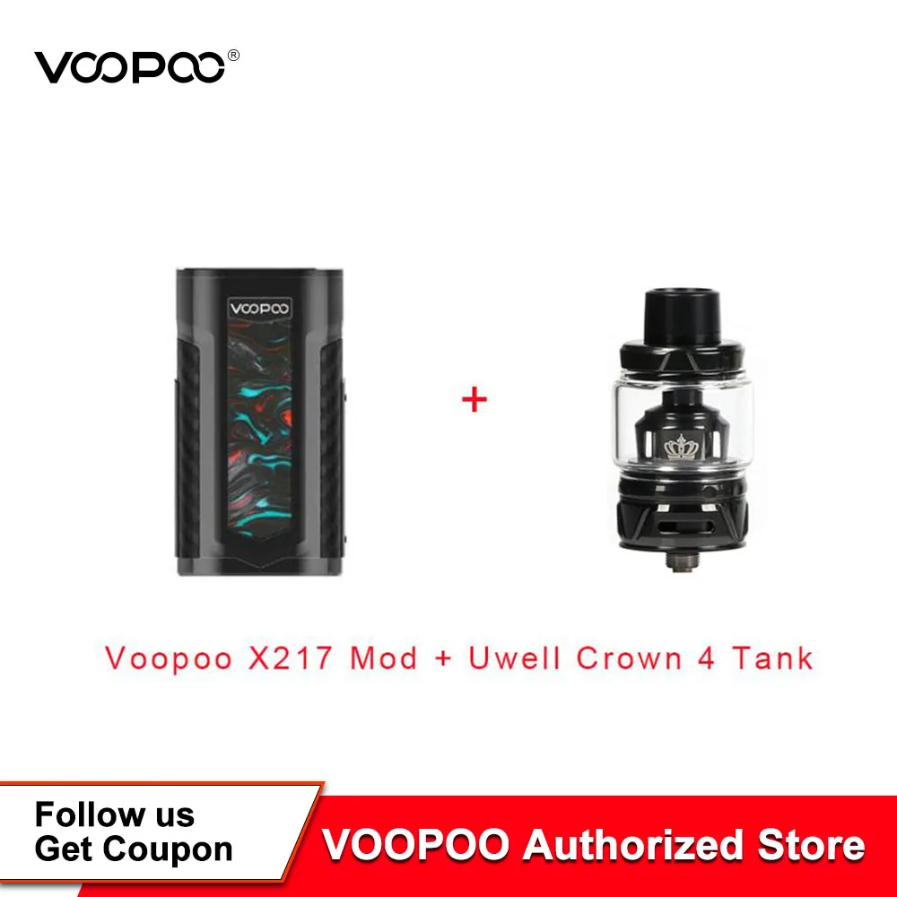 Горячая VOOPOO X217 коробка мод 217 Вт TC мод электронная сигарета Vape ген. Вентилятор чип TFT ips HD экран Fit Uwell Crown 4 Tank