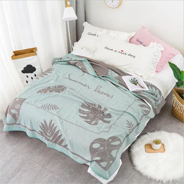 Bamboo Cotton Summer Quilt adult Bedding Blanket Bedspread 150*200 cm 2 Layers Muslin sleeping Gauze blanket for afternoon nap 3