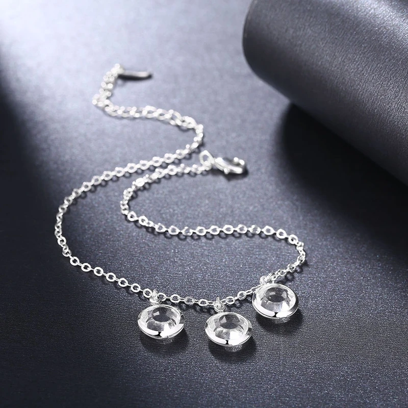 

BOAKO Charming Crystal Foot Bracelet Bride Anklet For Women Girl Leg Jewelry Chain Charm anklets Summer Jewelry fusskette Z4